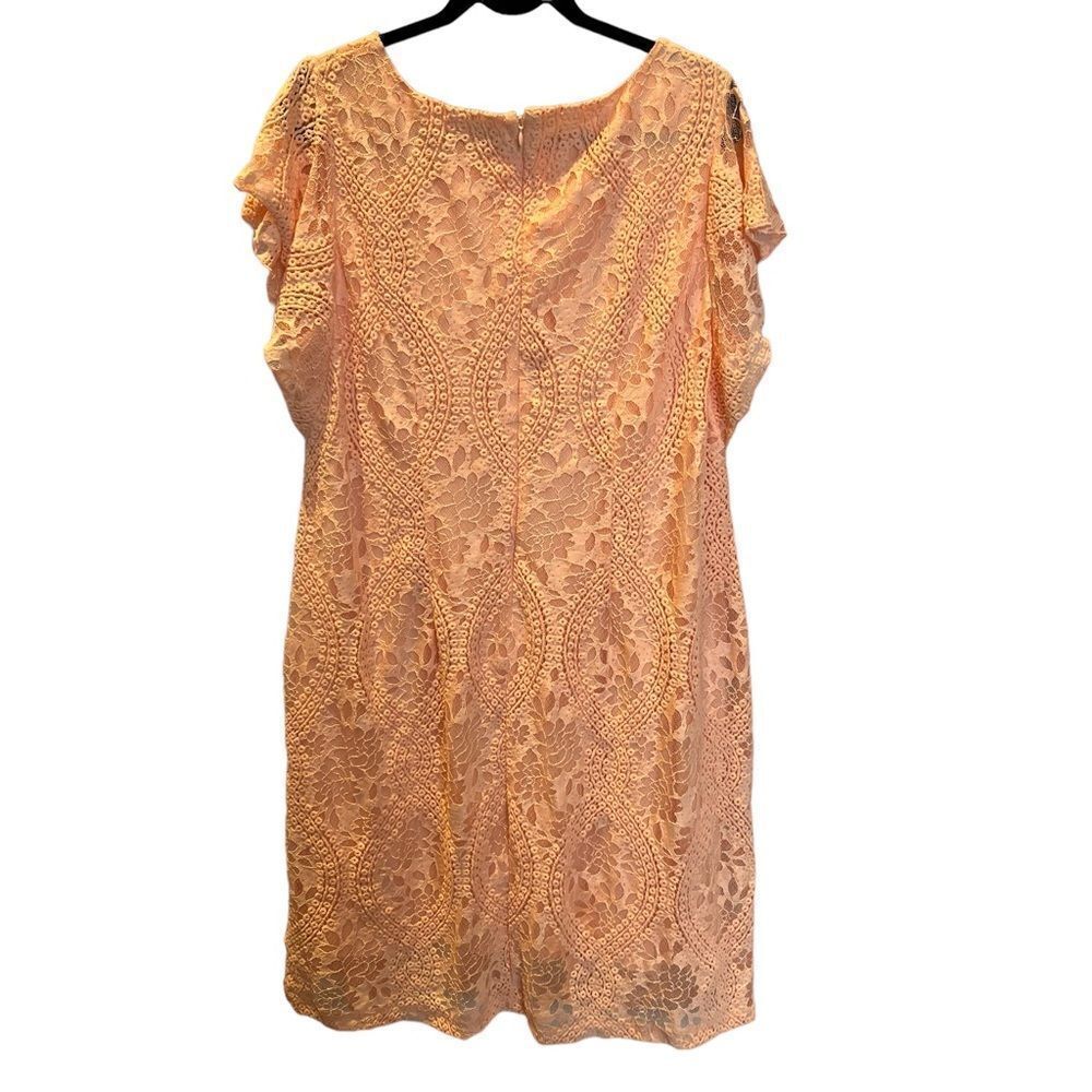 Cato Women's Midi Dress Pastel Orange With Lace, Lined Size 18W